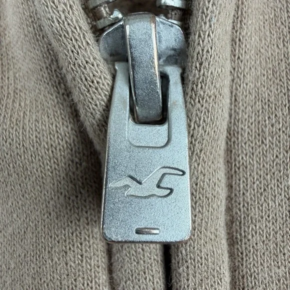 Hollister Full Zip Hoodie Sweatshirt Jacket Womens Size XS Brown Oversized - Picture 10 of 15